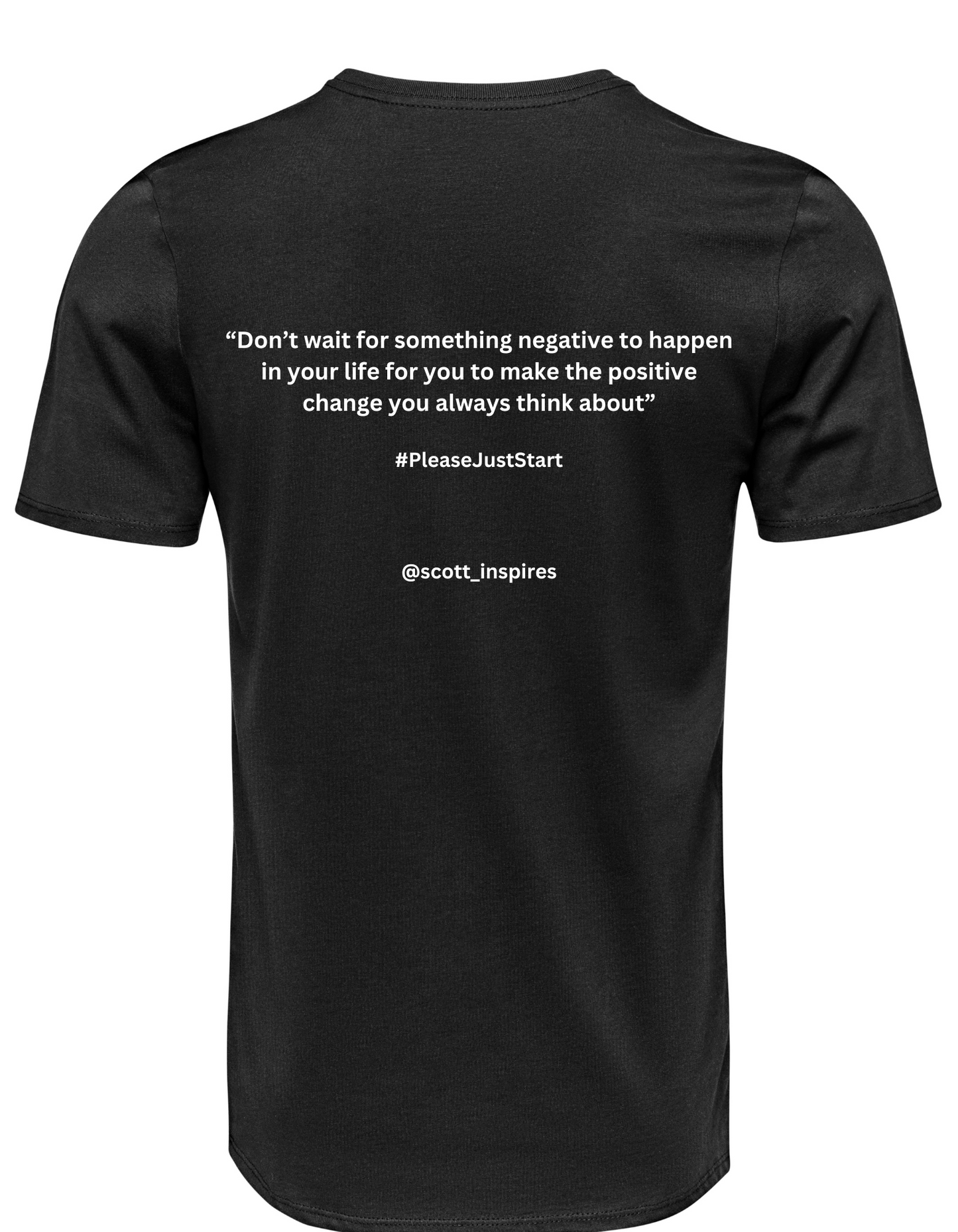 #PleaseJustStart Classic, Premium Cotton Tee in Black